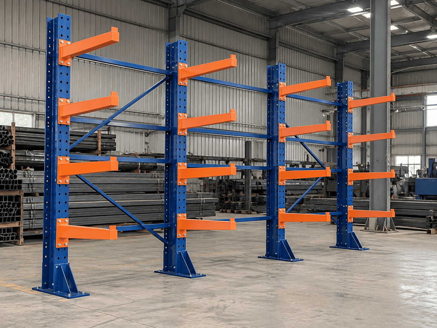 Cantilever storage racks manufactured by Amar Steel Industries