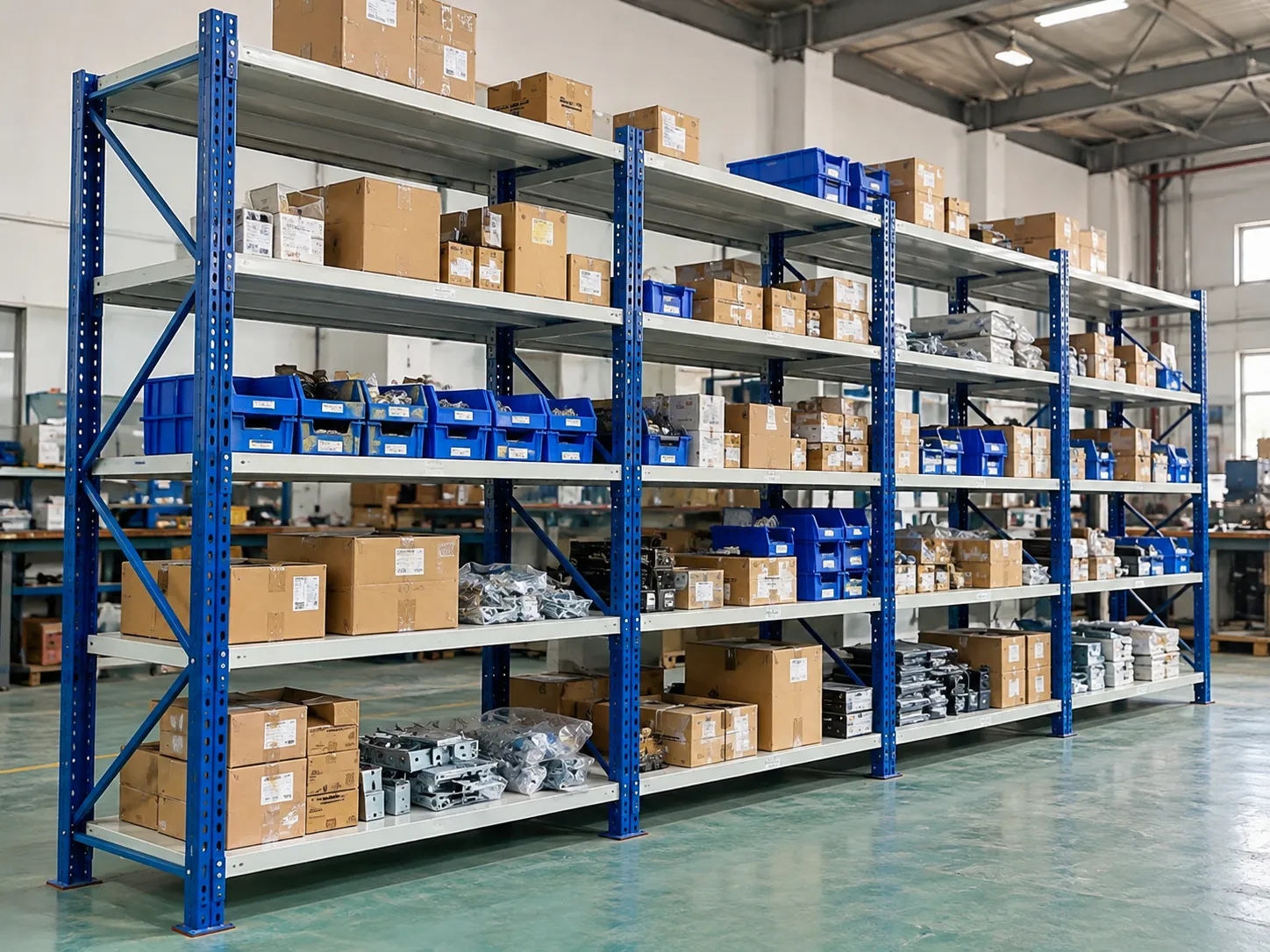 Medium-duty storage racks manufactured by Amar Steel Industries