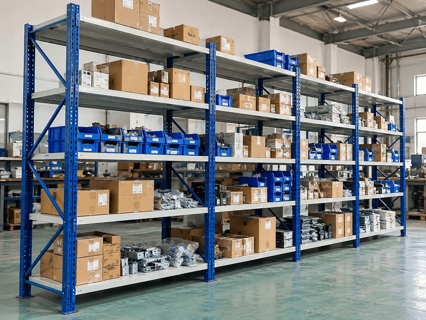 Medium-duty storage racks manufactured by Amar Steel Industries